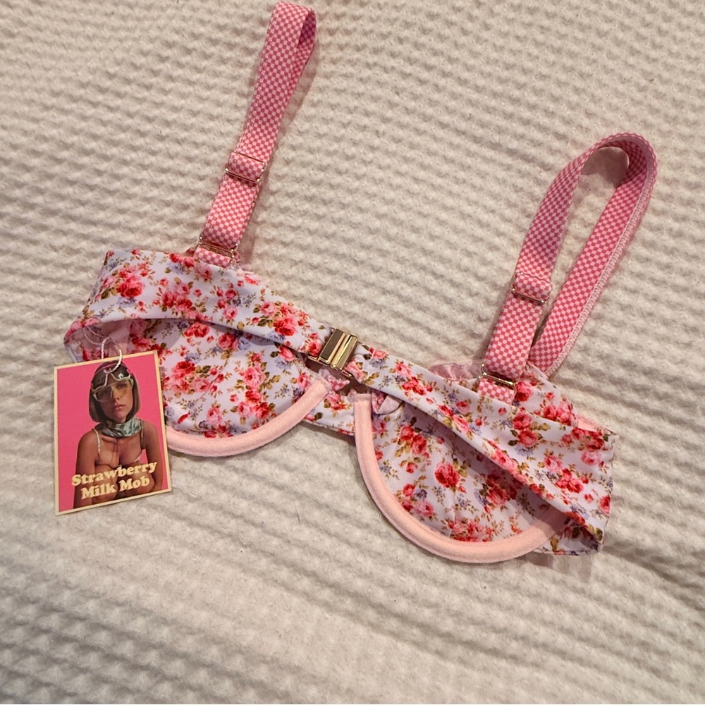 [Strawberry Milk Mob] bikini top floral print - Picture 7 of 9